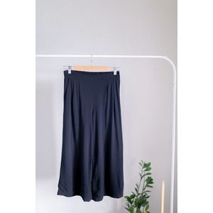 Sonya Concept Black Gaucho Stretch Elastic Waist Pull on Crop Pants SZ S